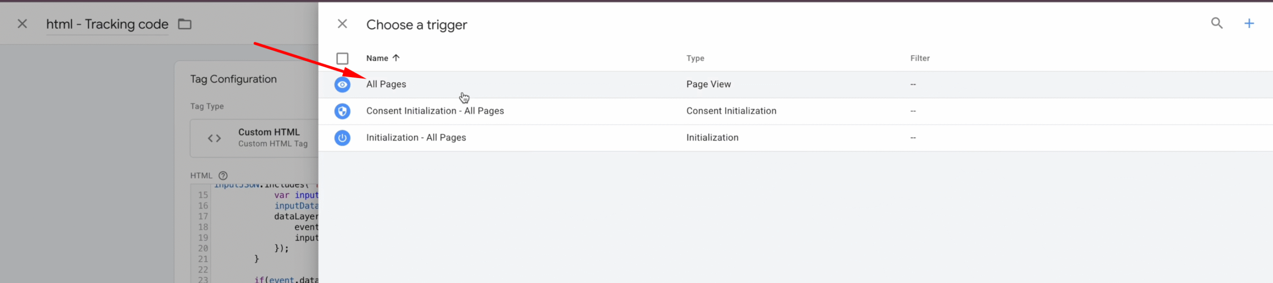 GTM Trigger - Page View
